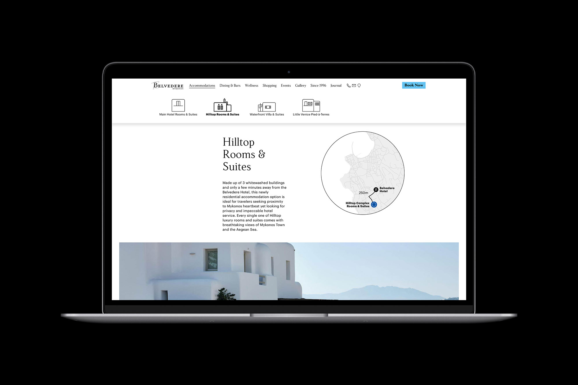 Belvedere Hotel Mykonos - Accommodation Options - Little Venice Pied-a-terre, Hilltop Rooms and suites or Waterfront Villa
