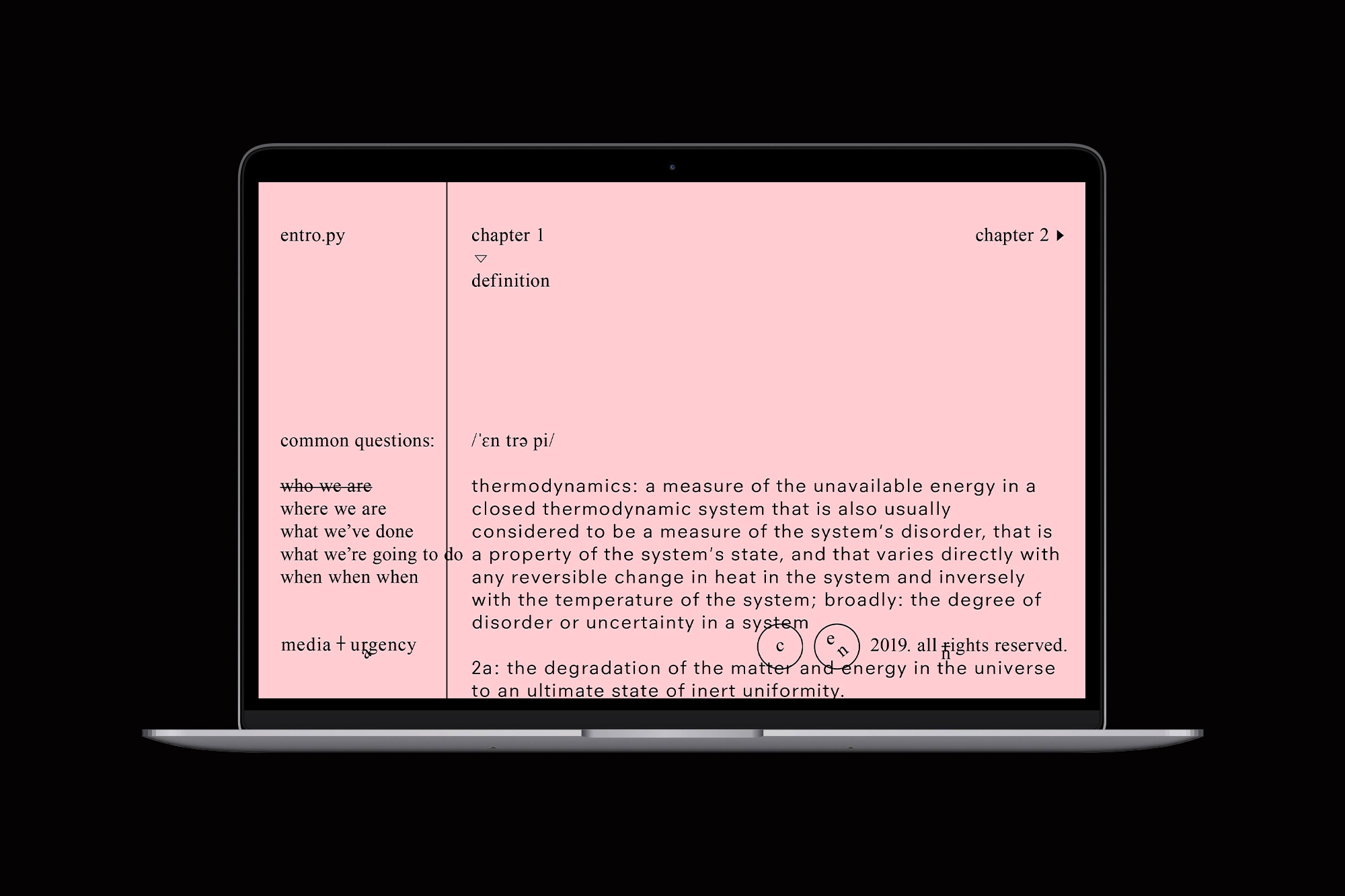 Entropy Media Urgency - Website Design - About us page