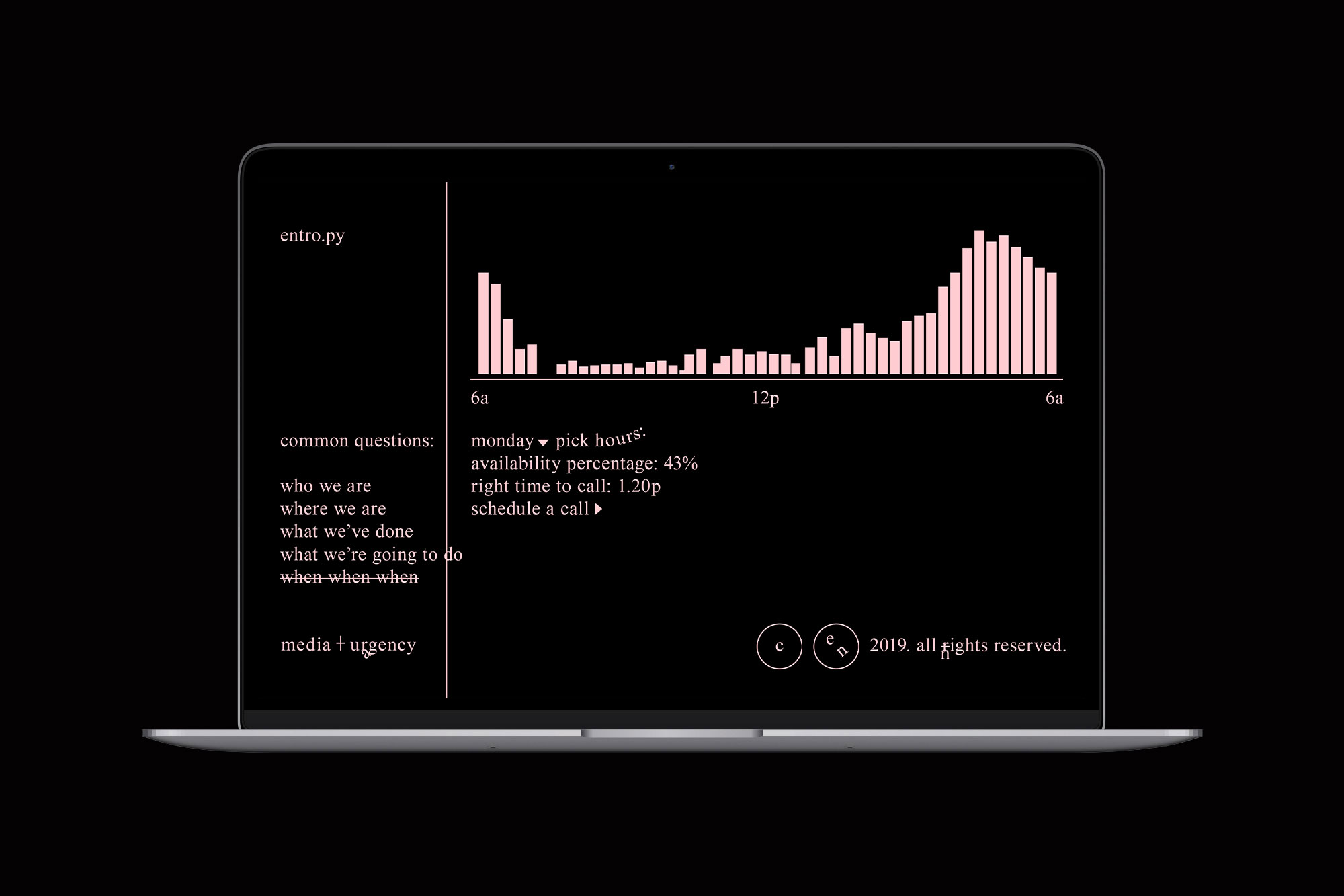 Entropy Media Urgency - Website Design - Availability Page