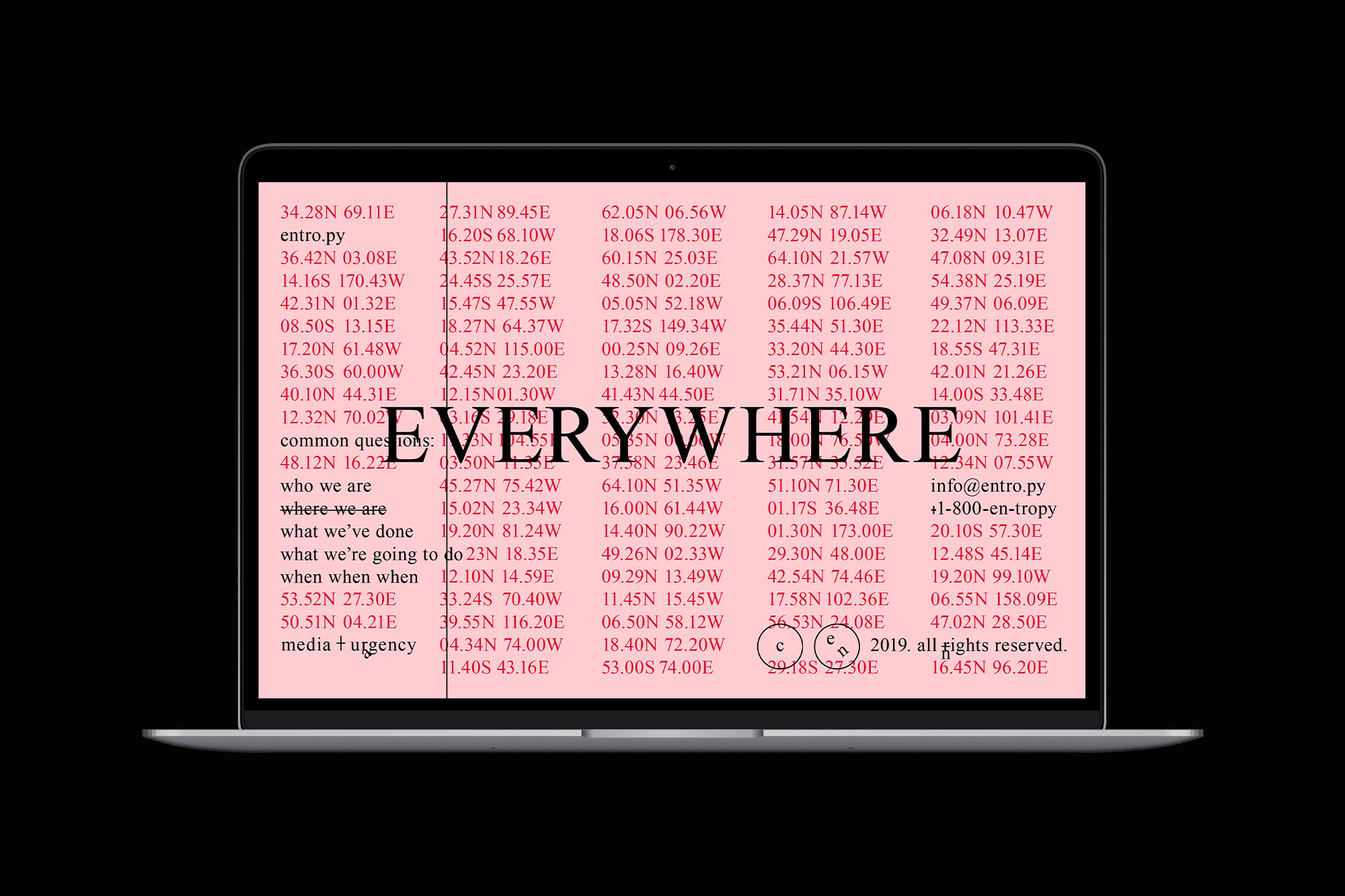 Entropy Media Urgency - Website Design - Where we are - Location - Everywhere