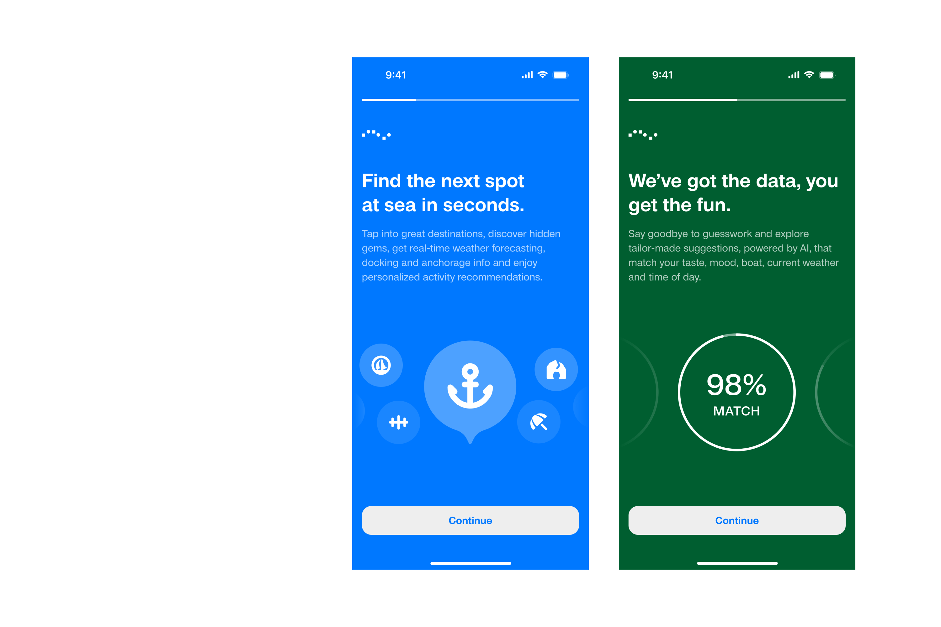 Keeano Boating App - Onboarding Welcome Screens