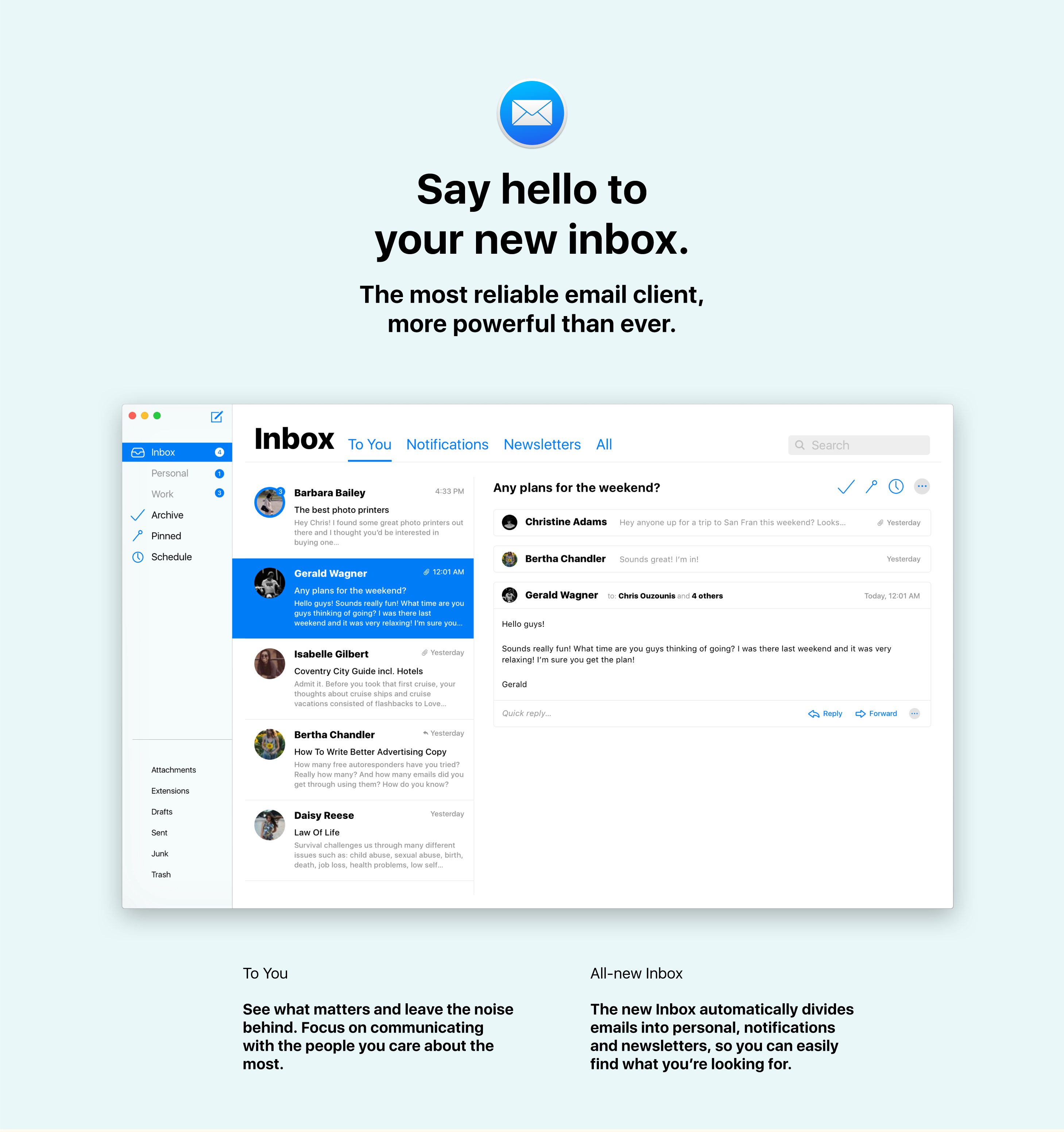 The new macOS Mail concept - Inbox