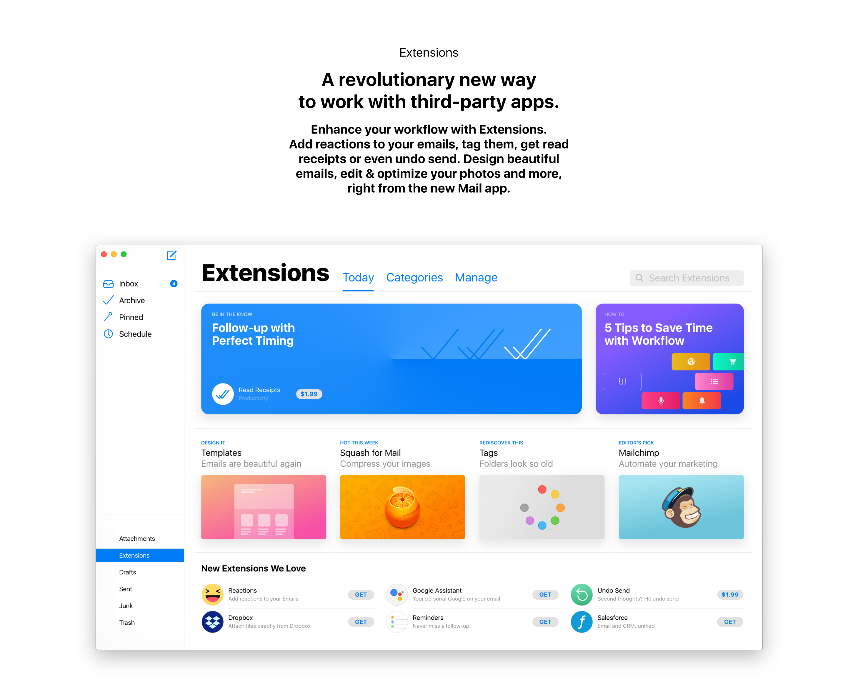 The new macOS Mail concept - Extensions