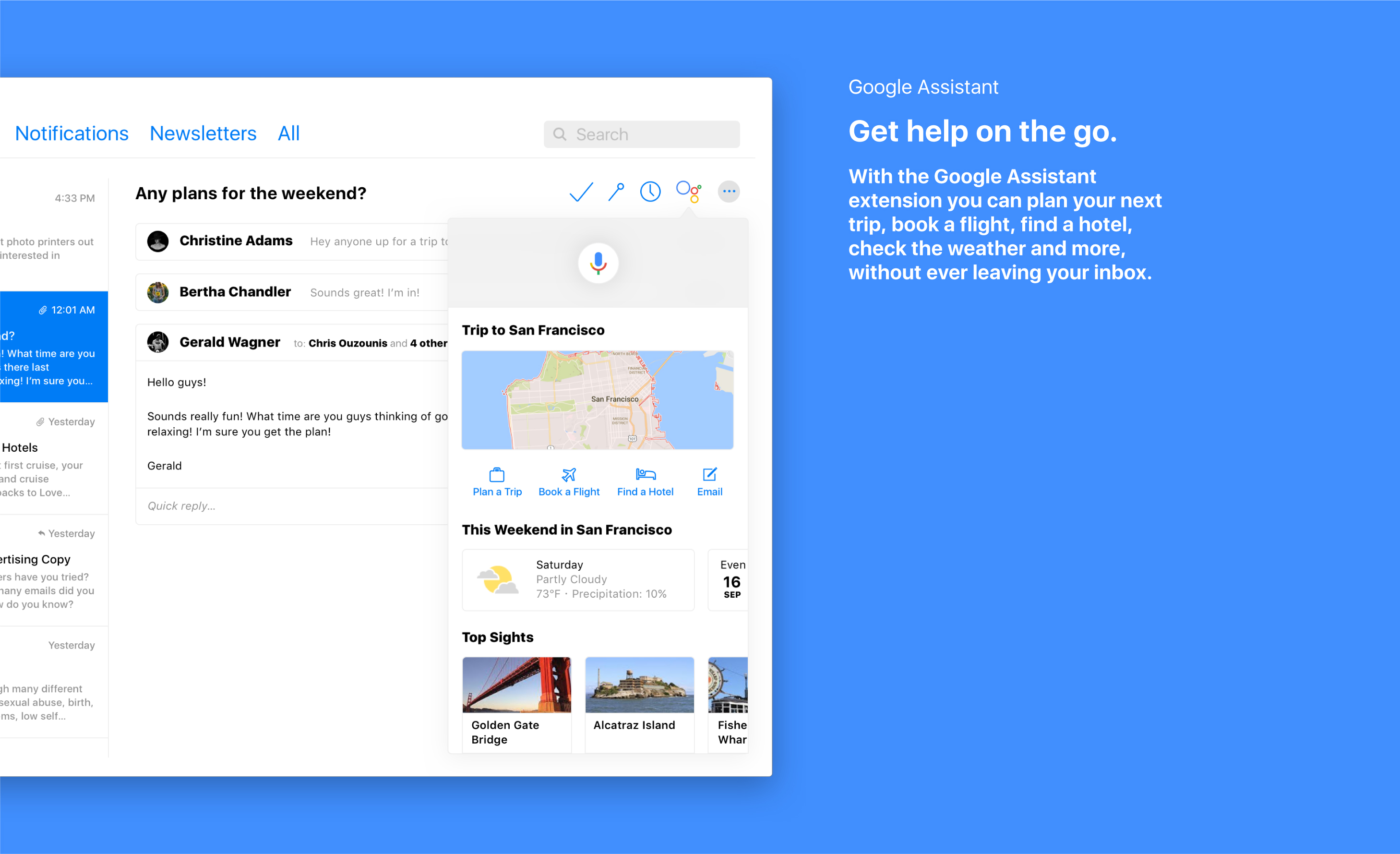 The new macOS Mail concept - Google Assistant extension