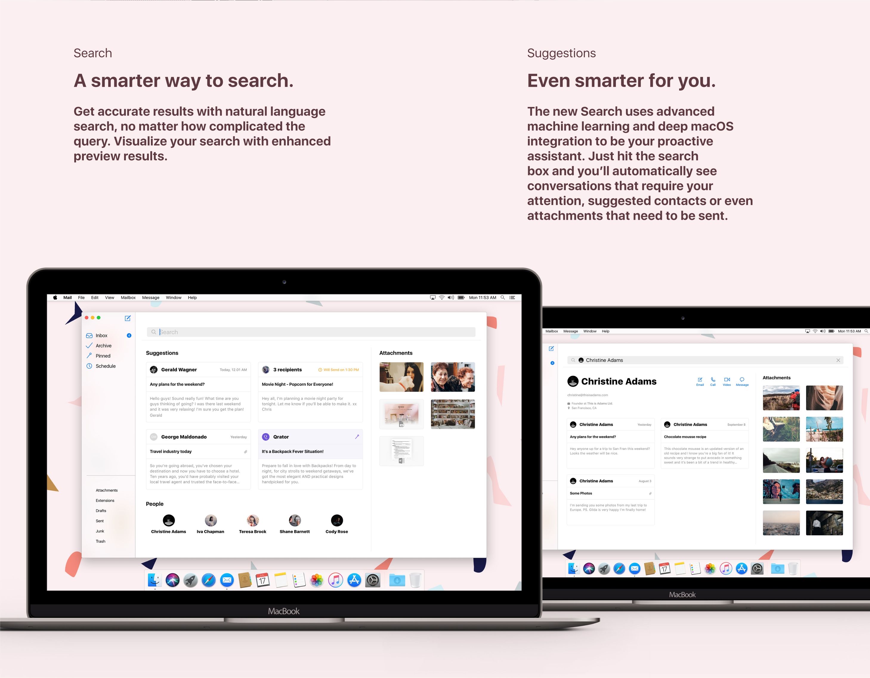 The new macOS Mail concept - Smart Search Suggestions