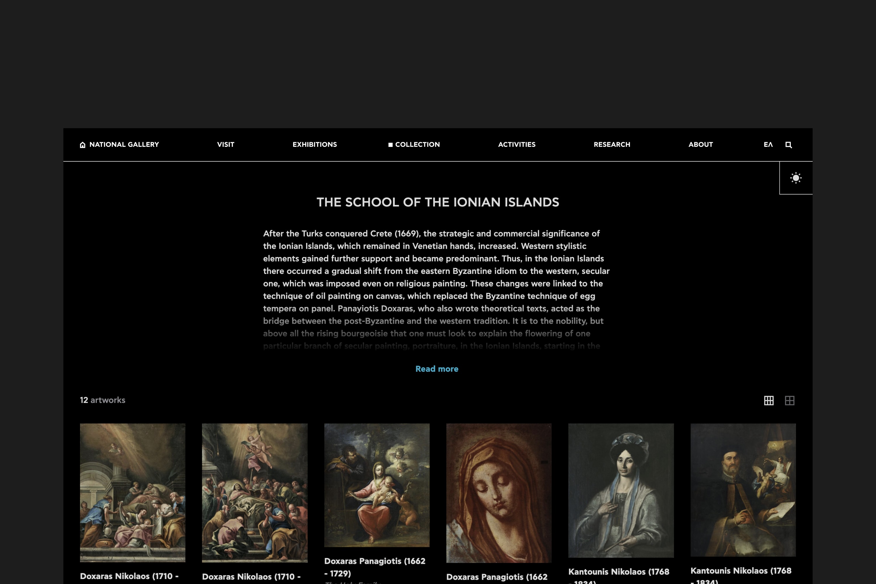 National Gallery Athens - Collection - Permanent Exhibition Categories
