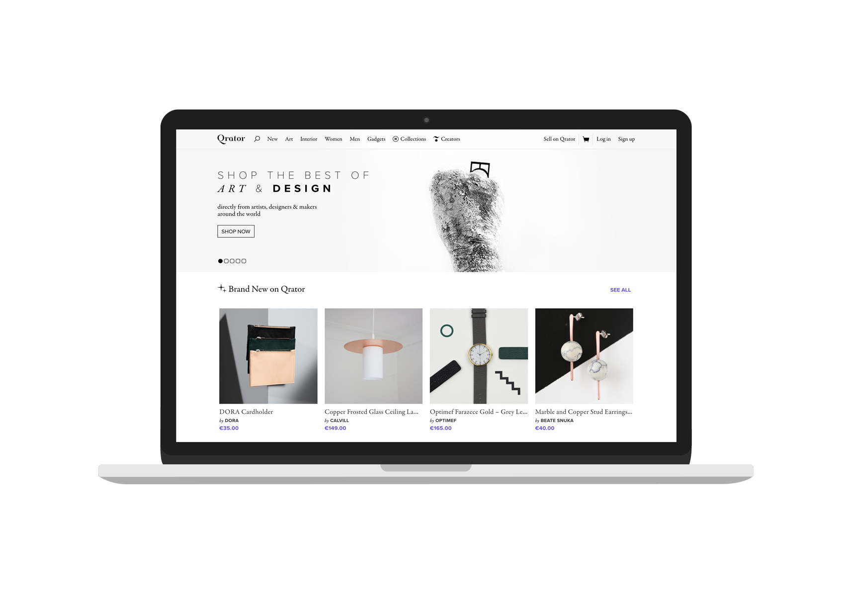 Qrator.com - Marketplace for Art & Design - Homepage