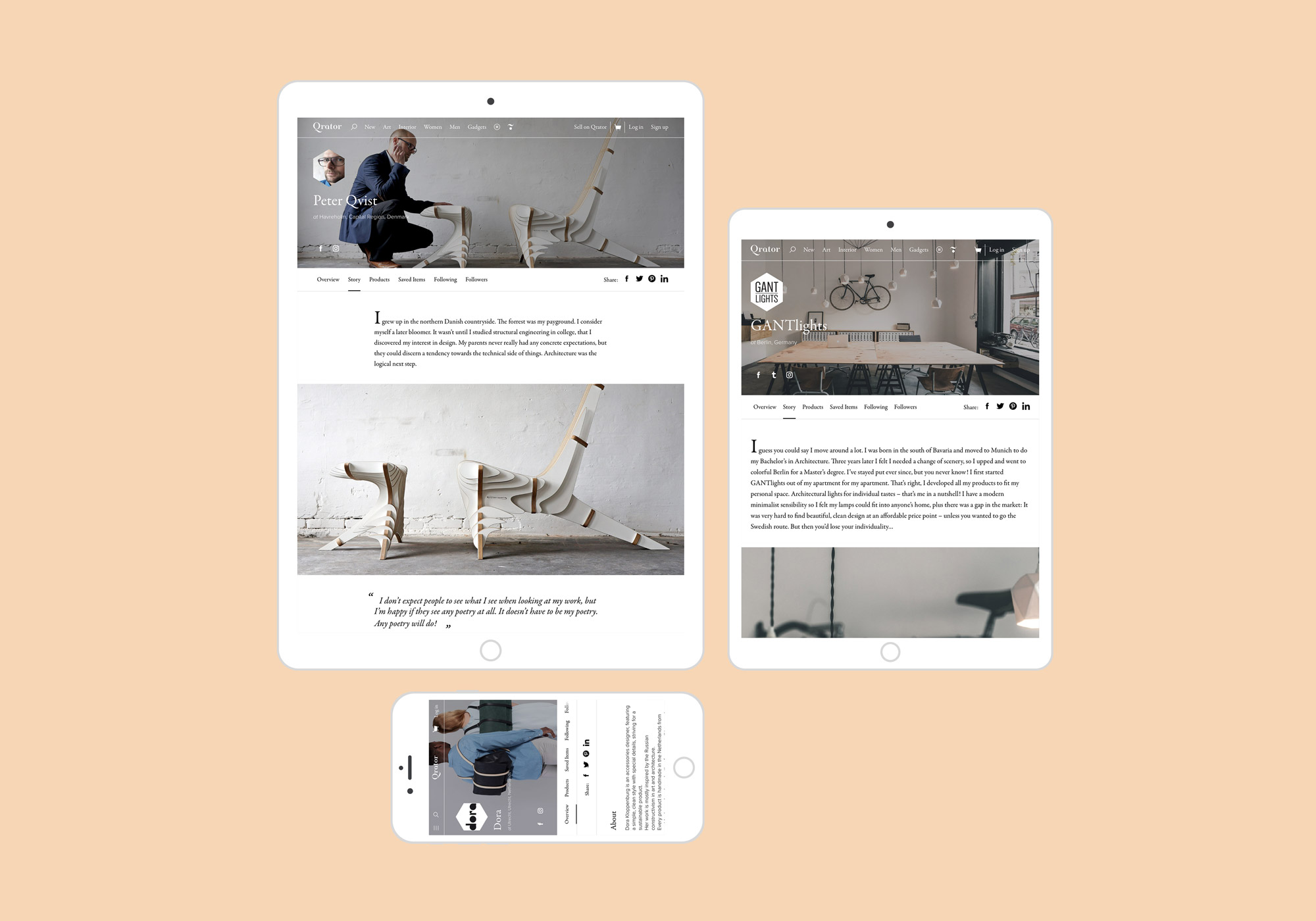 Qrator.com - Marketplace for Art & Design - Profile Story Wizard