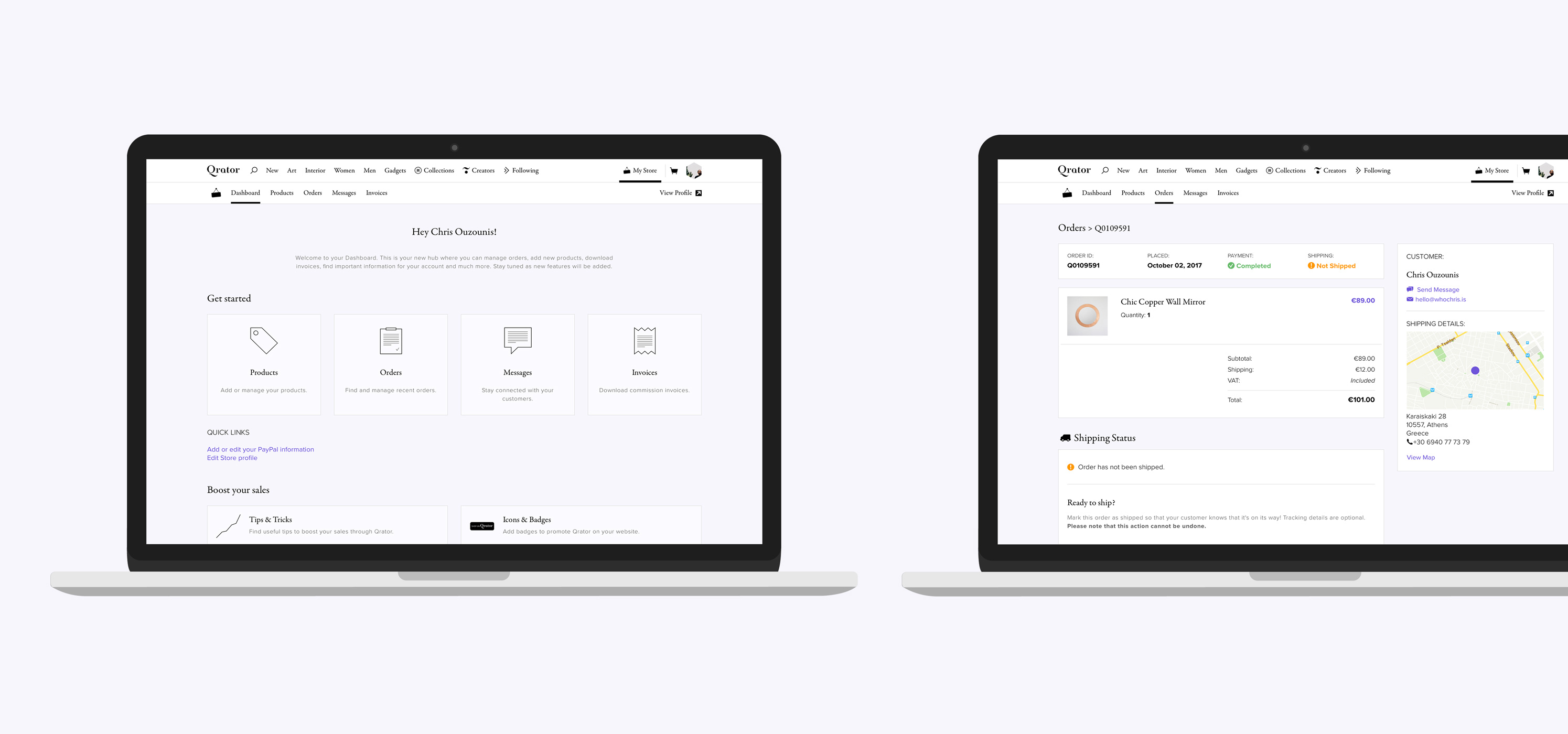 Qrator.com - Marketplace for Art & Design - Sellers' Dashboard